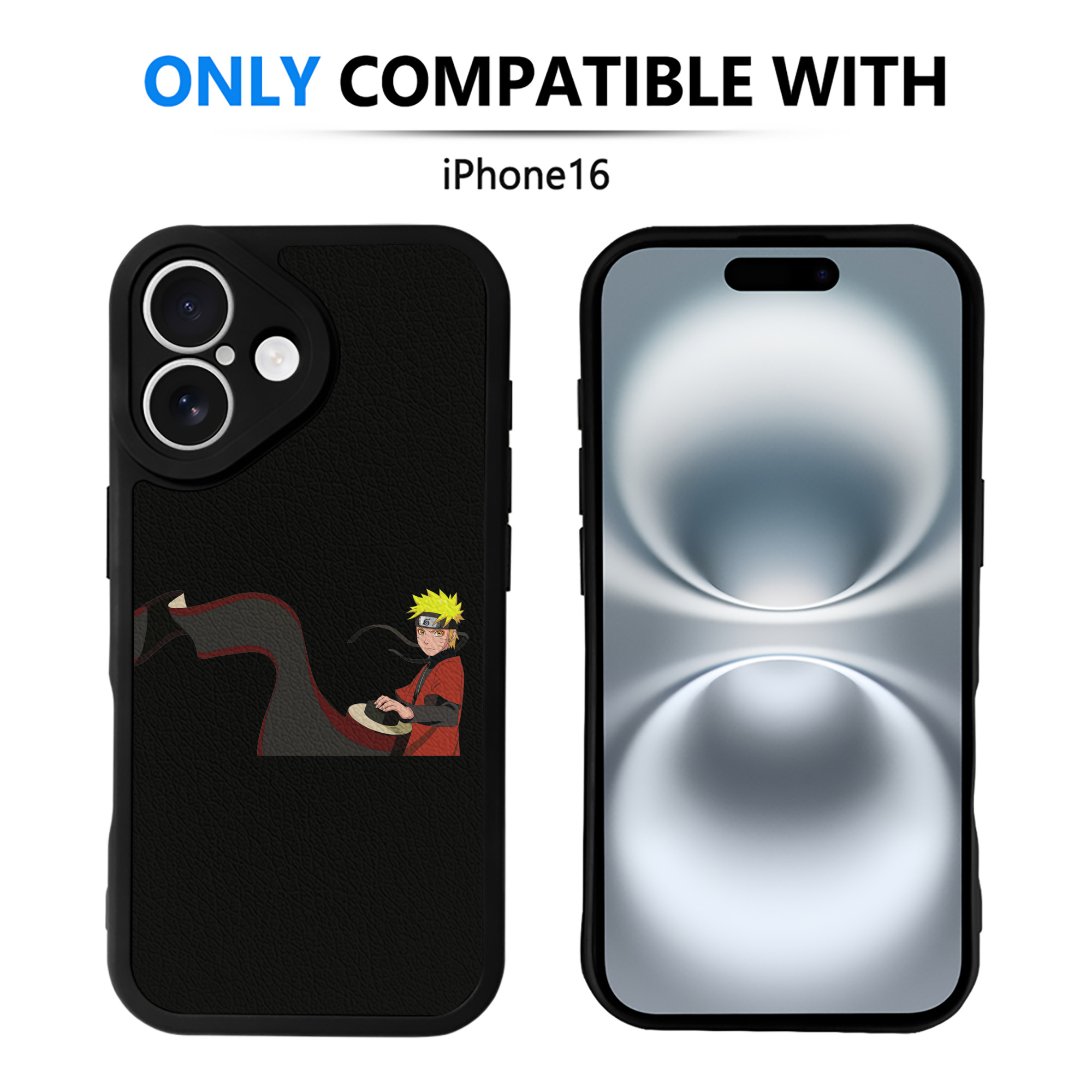 （画像用） NARUTO -ナルト- うずまき ナルト Uzumaki Naruto 【iPhone 16シリーズ対応】シリコンスマホケース（レザー調） 材質：シリコン